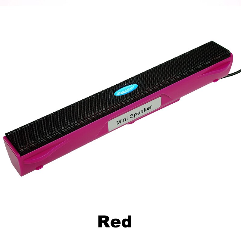 Portable USB Computer Speaker Stereo Music Player Amplifier plug-and-play Loudspeaker Soundbar For Desktop PC Notebook Laptop: Red