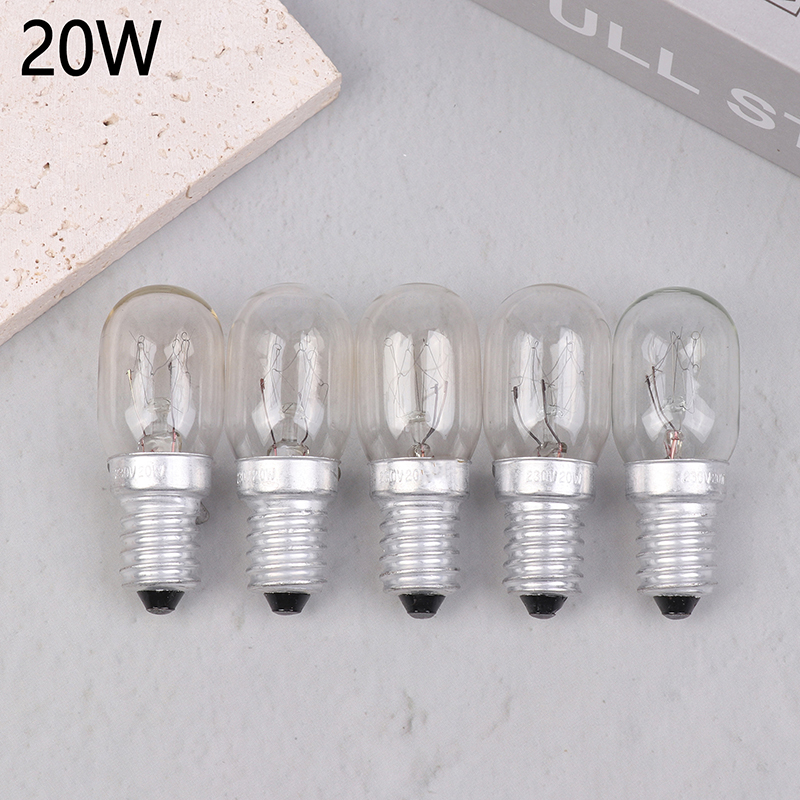 5 st.  e14 saltlampor, globlampor 220v-230v 10/15/20/25w glödlampor, kylskåpsugn, reservlampor