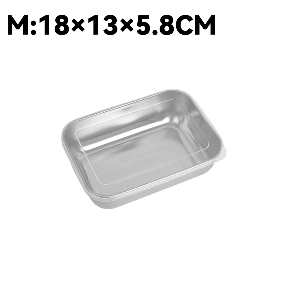 Caja de almacenamiento de alimentos de acero inoxidable, caja de mantenimiento fresco, tapa rectangular, fideos de salchicha, plato de fruta con tapa, contenedor de almacenamiento de alimentos: Verde