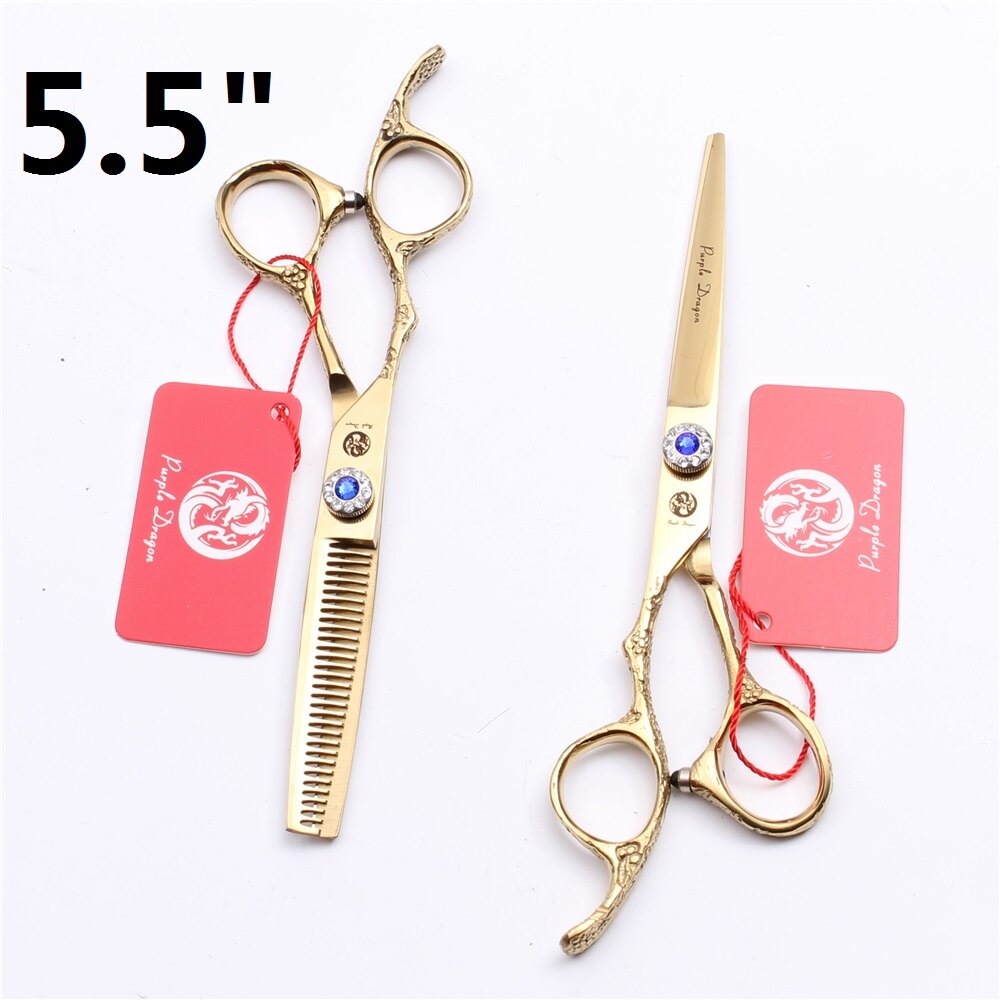 Y8212 5.5 " 6 " venstrehånds saks hår frisør frisør salon sakse klipning sakse sæt: 5.5 tommer guld p