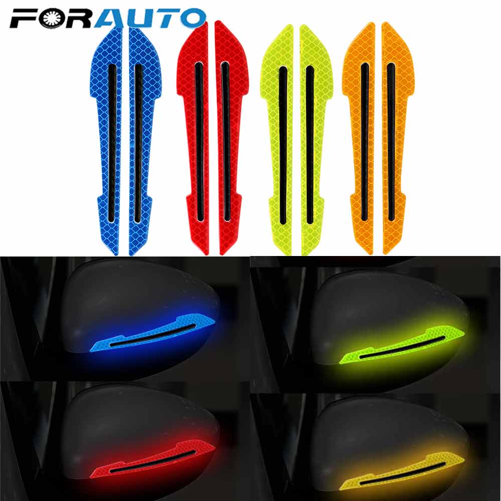 2Pcs Precut Reflective Marking Tape Strip Stickers RearView Mirror Anti-Collision Safety-Warning Sign Decals