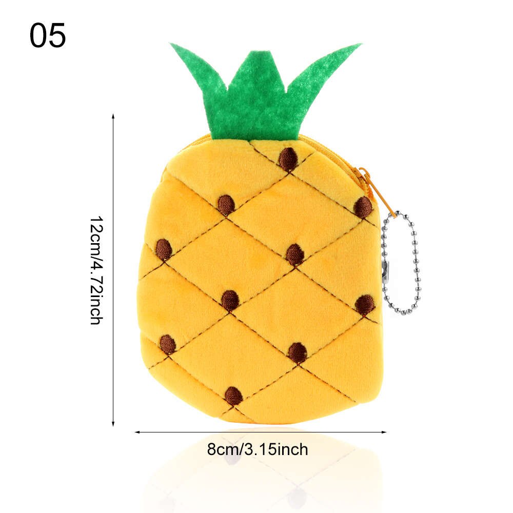 1 ud. Monederos bonitos de felpa para mujeres niñas frutas serie sandía fresa Cactus monedero cartera estudiante lápiz estuche: 5