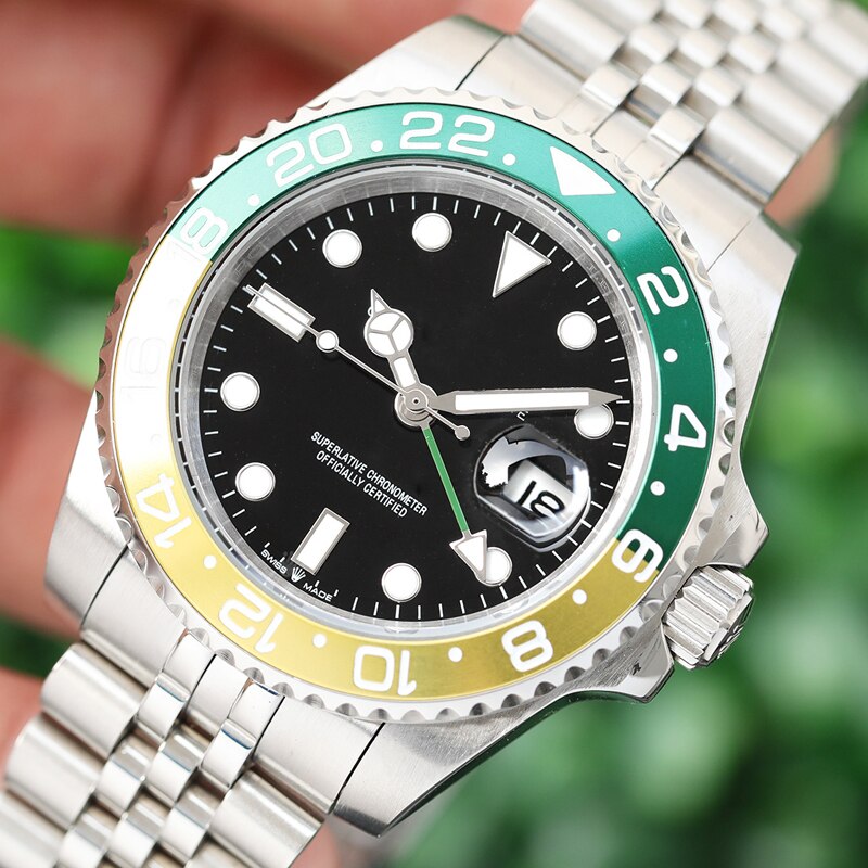 Relojes de pulsera de lujo de cerámica de gama alta de la RLX para hombre con movimiento mecánico AAA SS automático de para hombre