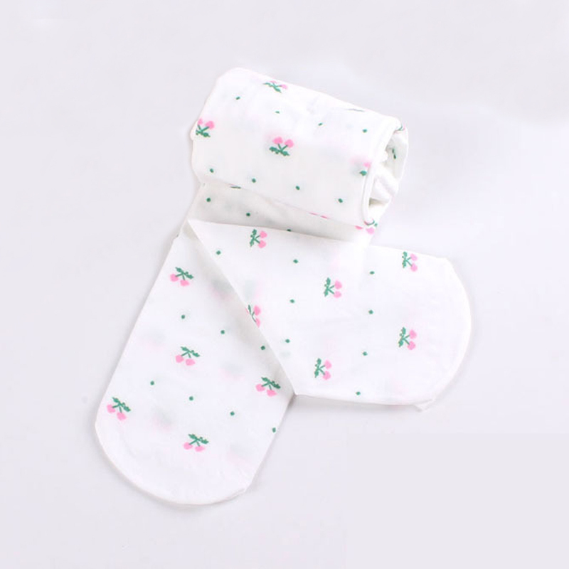 2021 New Girls collant primavera e autunno velluto Cherry Pattern Kids Dance collant per ragazze 3-7 anni pantaloni per ragazze anche i piedi