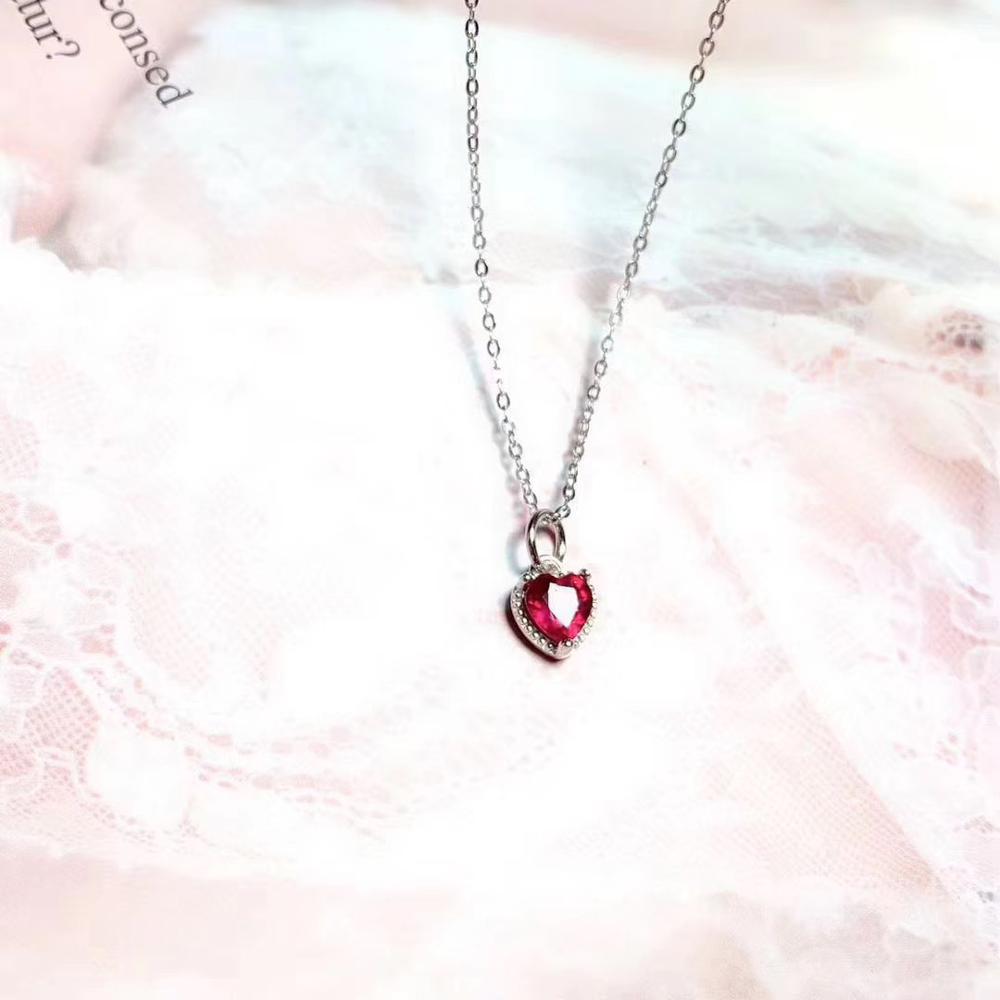 KJJEAXCMY fine jewelry 925 sterling silver inlaid Natural Ruby pendant necklace Female luxurious supports detection popular