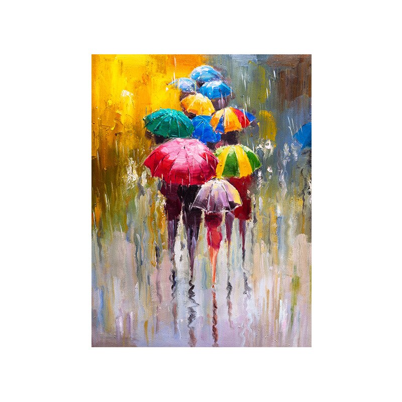 DIY Finished Oil Painting Without Frame Rainny Days Picture Art Craft for Home Decors Living Room Artworks 40*60cm