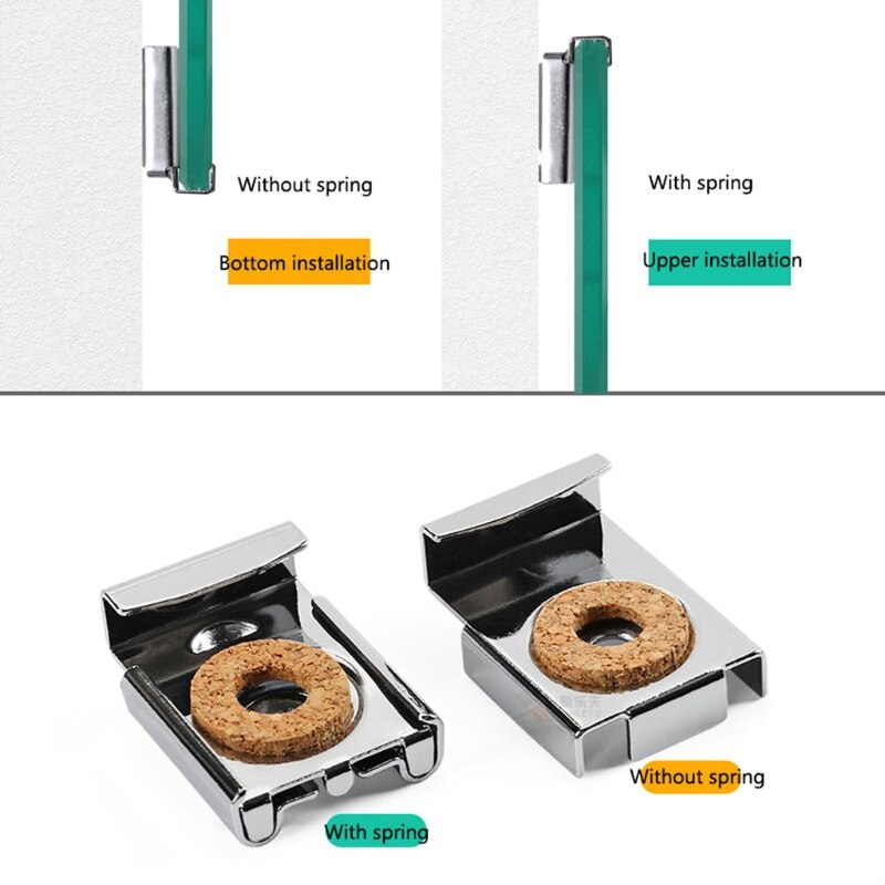 4 Pcs Mirror Mounting Clips Spring Loaded Mirror Hanger Clips Heavy Duty Mirror Fixed Fitting for Bathroom Toilet