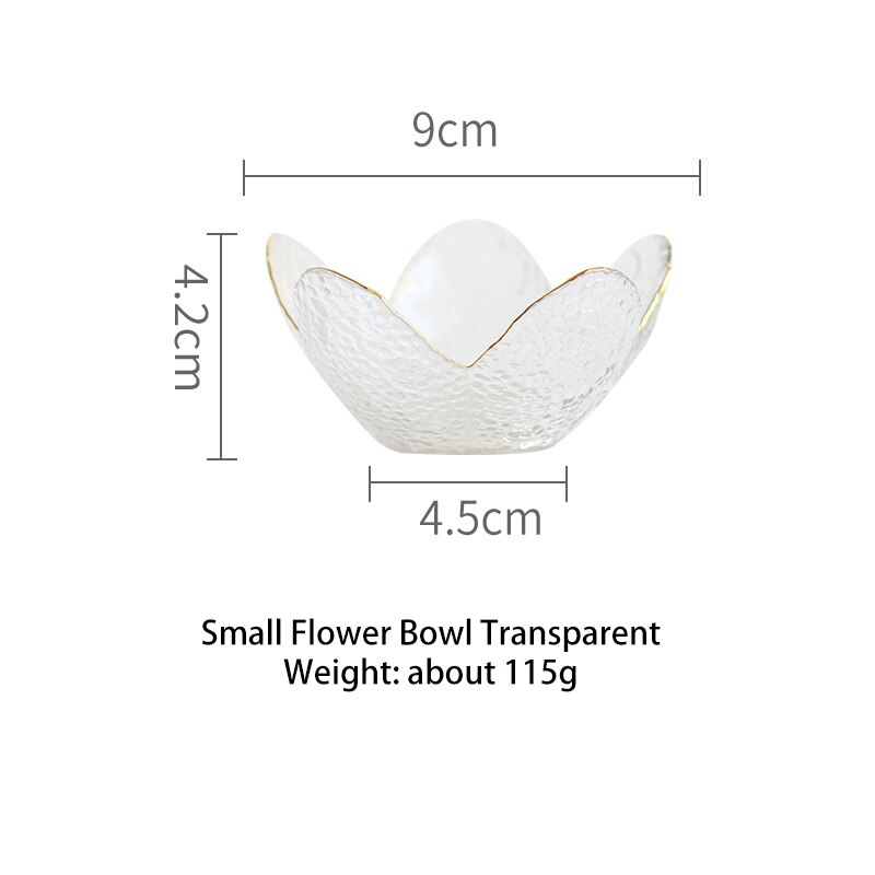 1PC zastawa stołowa ręcznie Phnom Penh kwiat szklana miska sałatka owocowa talerz talerzyk deserowy wysokiej jakości szklana zastawa stołowa: przezroczysty mały