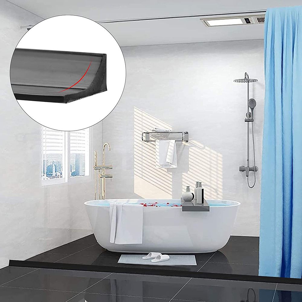 1Pc Zelfklevende Siliconen Waterkerende Strip Badkamer Water Stopper Buigbare Deur Bodemafdichting Strip Douche Dam Barrier