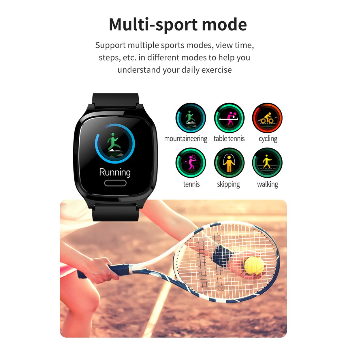 R9 Smart Bracelet Sports Watch 1.3" IPS ScreenFitness Tracker Sleep/Heart Rate/Blood Pressure Monitor Pedometer Smartwatch Men