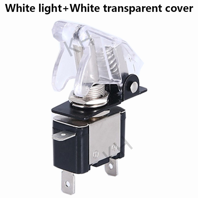 Auto Car Boat Truck Illuminated Led Toggle Switch With Safety Aircraft Flip Up Cover Guard 12V20A transparent: Gold