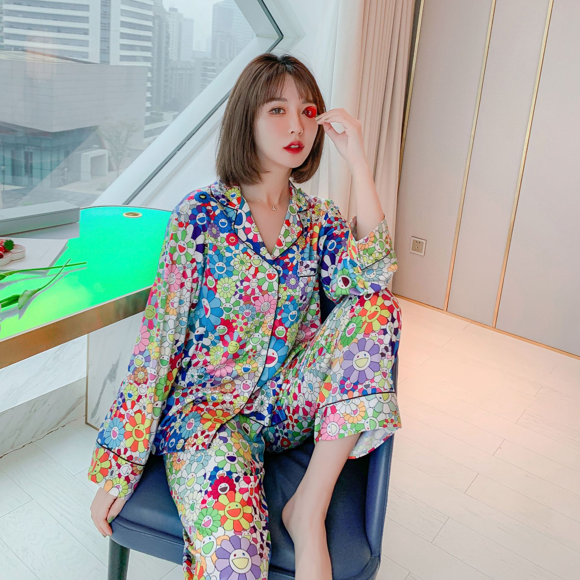 women&#39;s sunflower pajamas women&#39;s sleepwear