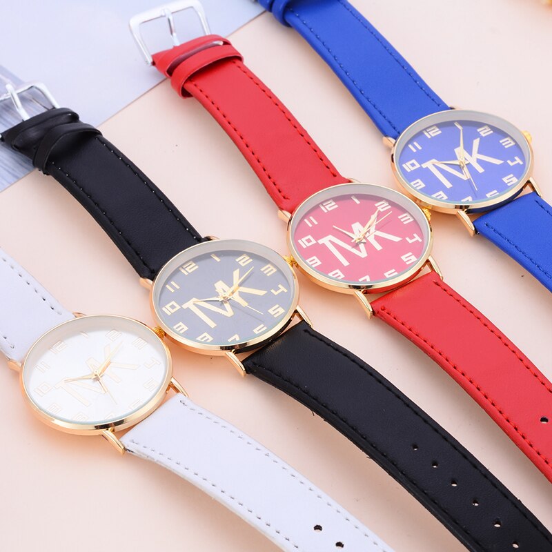 Top luksusmærke simpelt casual quartz ur kvinder rosenrød guld læderrem ure dame armbåndsur ur
