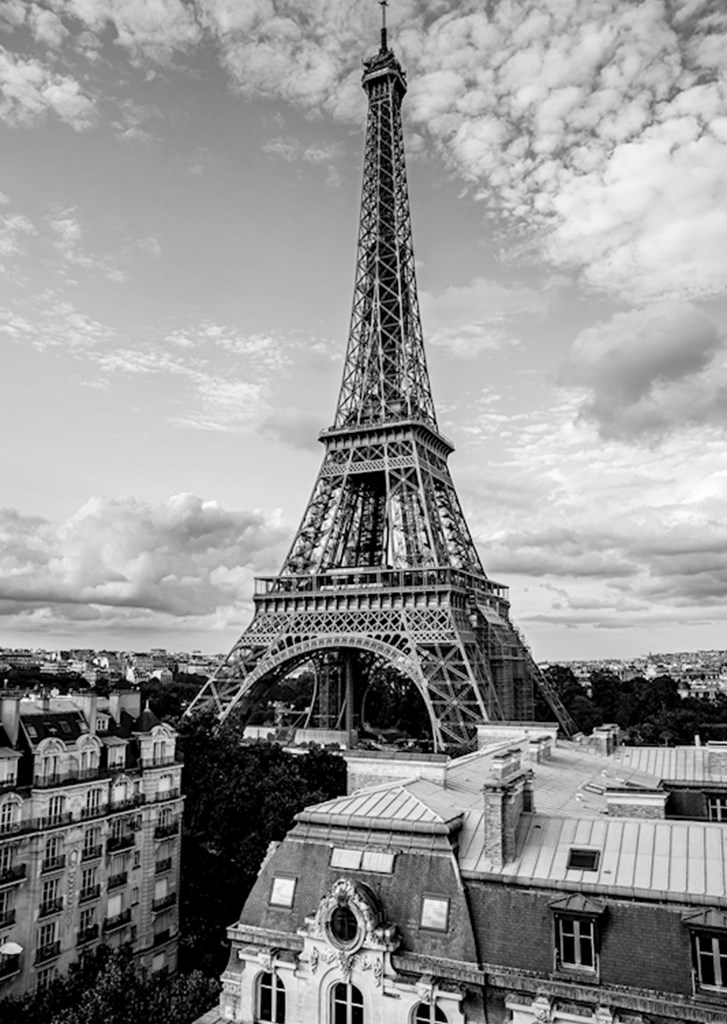 Fotos de fotografía en blanco y negro, imagen impresa en lienzo, globos negros, para mujer, Tour Eiffel, cartel de coche Vintage, decoración del hogar: Morado / 8x12