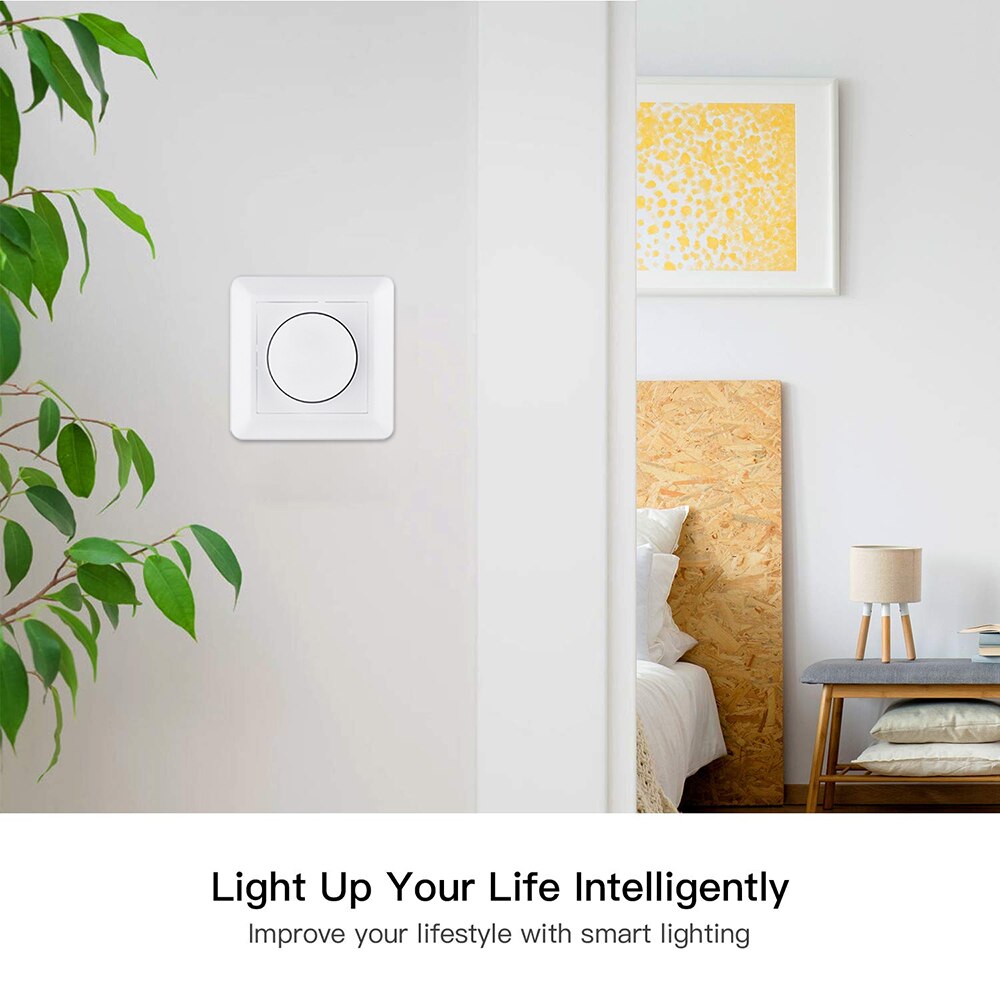 Wall Mounted LED Dimmer Dimmable Lamp Switch Adjustable 5-200W Dimmer 220V-240V Rotary Dimmable 2-Way Dimmer Led Bulb