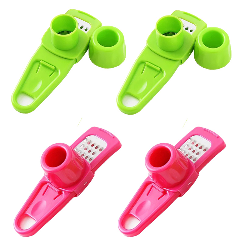 1PCS Knoflook Crusher Druk Multifunctionele Handleiding Gember Knoflook Slijpen Rasp Cutter Knoflook Dunschiller Keuken Gereedschap: Chocolade