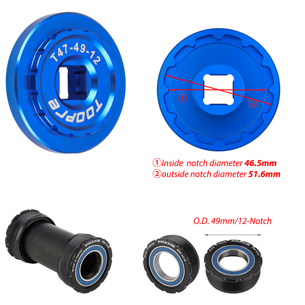 Toopre Bike 12-Notch 16-Notch BB Bottom Bracket Removal and Installation Tool Sleeve T45 T47