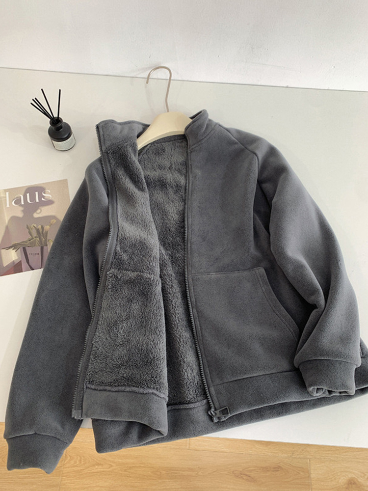 Polar Fleece Casual Jassen Jassen Tops Losse Warme Sweatshirt Basis Casaco Koreaanse Chaquetas Abrigos Mode Vrouwen Jaqueta