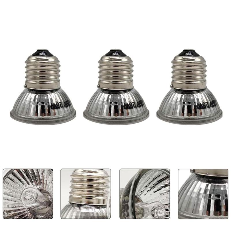 3PCS Reptiles Heating Light Bulb Full-spectrum Sun Lamp Tortoise Basking Lamp Practical Reptiles Heating Lamp for Turtle