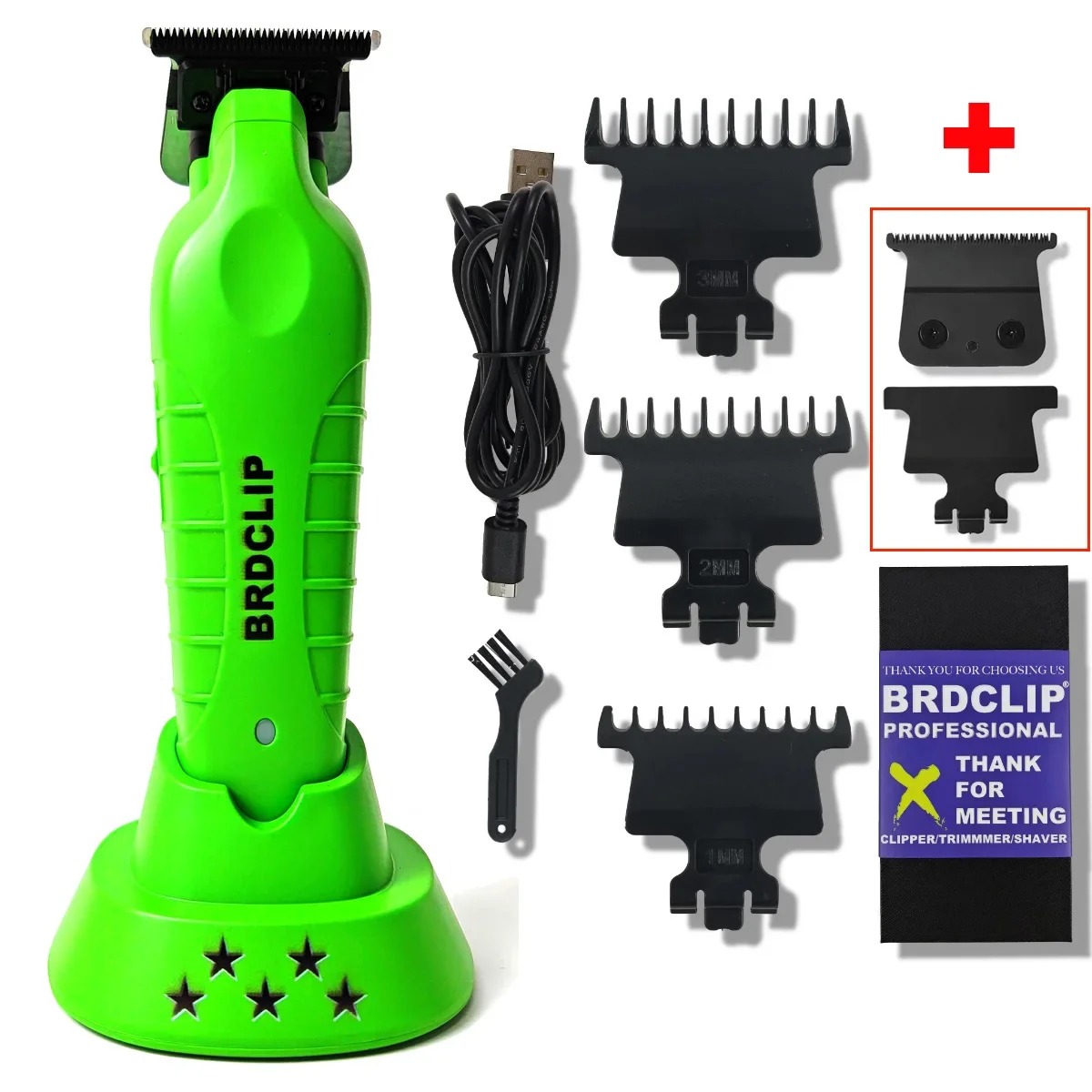 Professionele Elektrische Trimmer 7000 RPM Hoge snelheid Motor met Oplaadstation DLC Gecoat Mes Kappers Tondeuse 3 Kleuren Carving: Paars