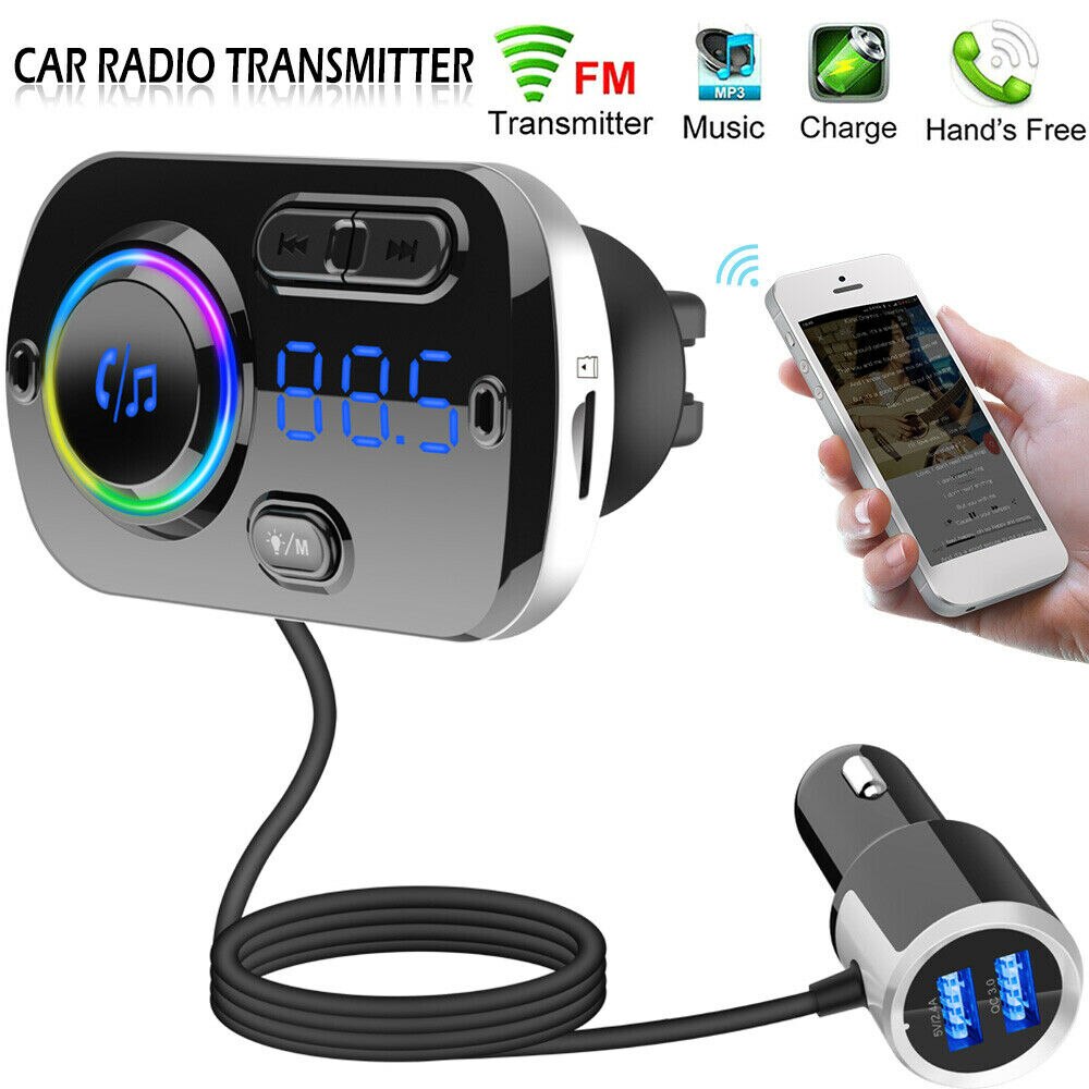 Fm Modulator Zender Bluetooth 5.0 Fm Radio Usb Autolader Handsfree Muziek MP3 Speler Aux Audio Fm Zender