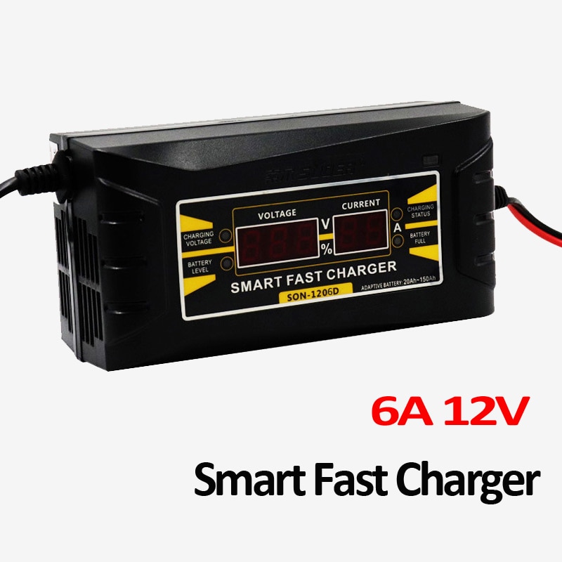 Automatische Auto Batterij Oplader Voor Voertuig Motorfiets 110V-220V Naar 12V 6A Smart Fast Power Opladen