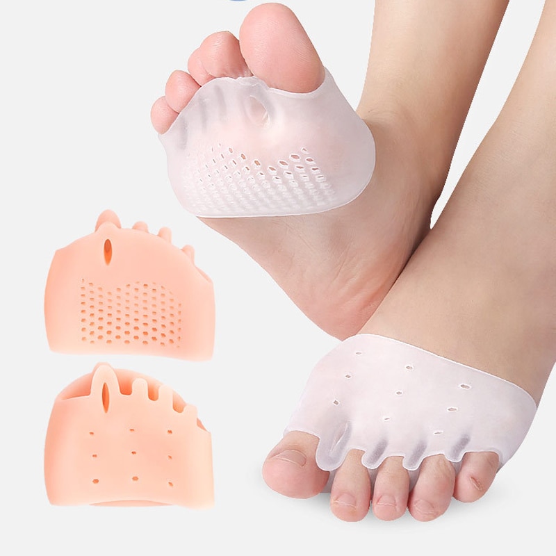 Antepié de silicona almohadillas Gel plantillas pedicura calcetines juanetes Corrector separador para dedos del pie Hallux Valgus corrección cojín Gel almohadilla