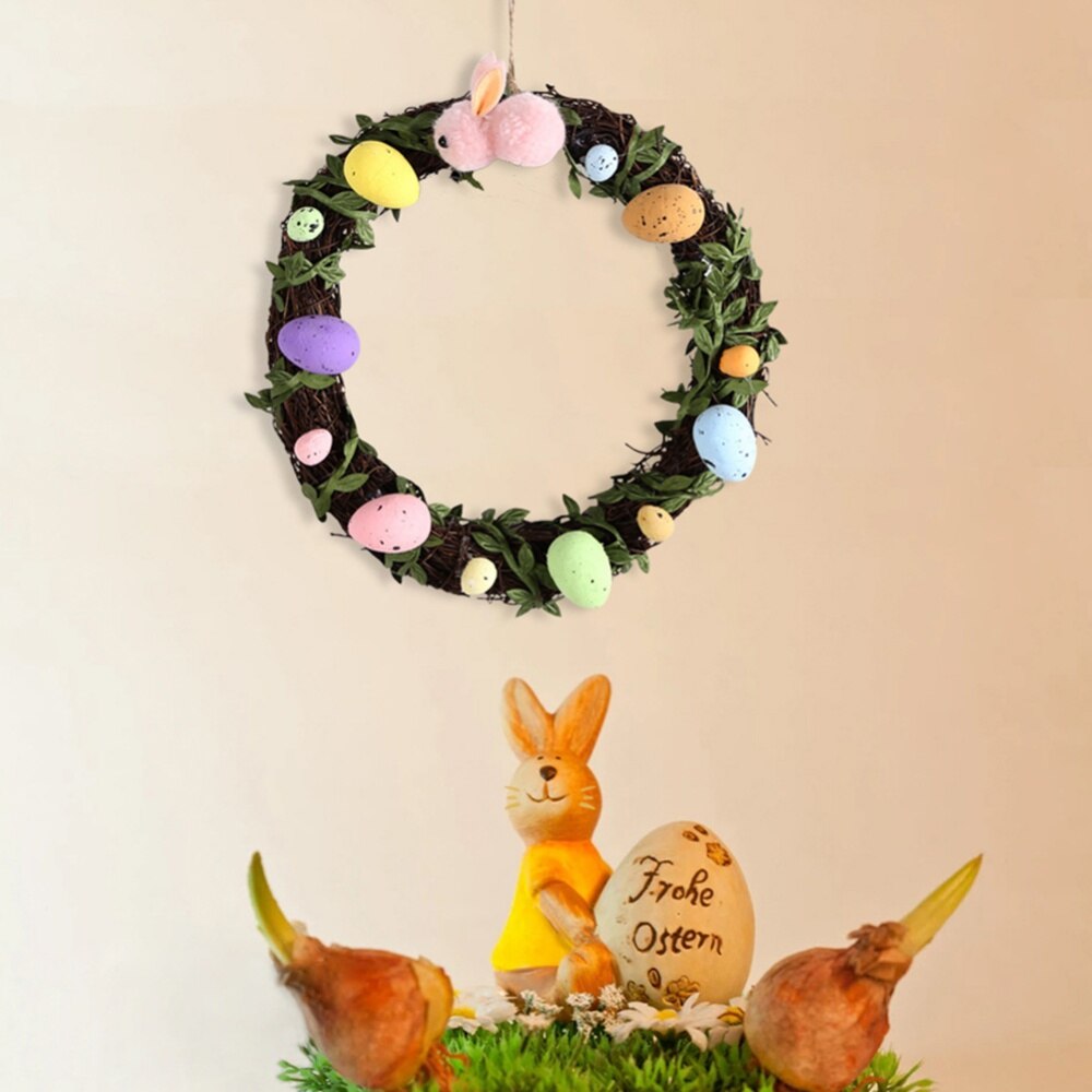 Artificial Garlands Bubble Egg Easter Wreaths Front Door Garden Courtyard Decoration Happy Easter Party Wreath Decor