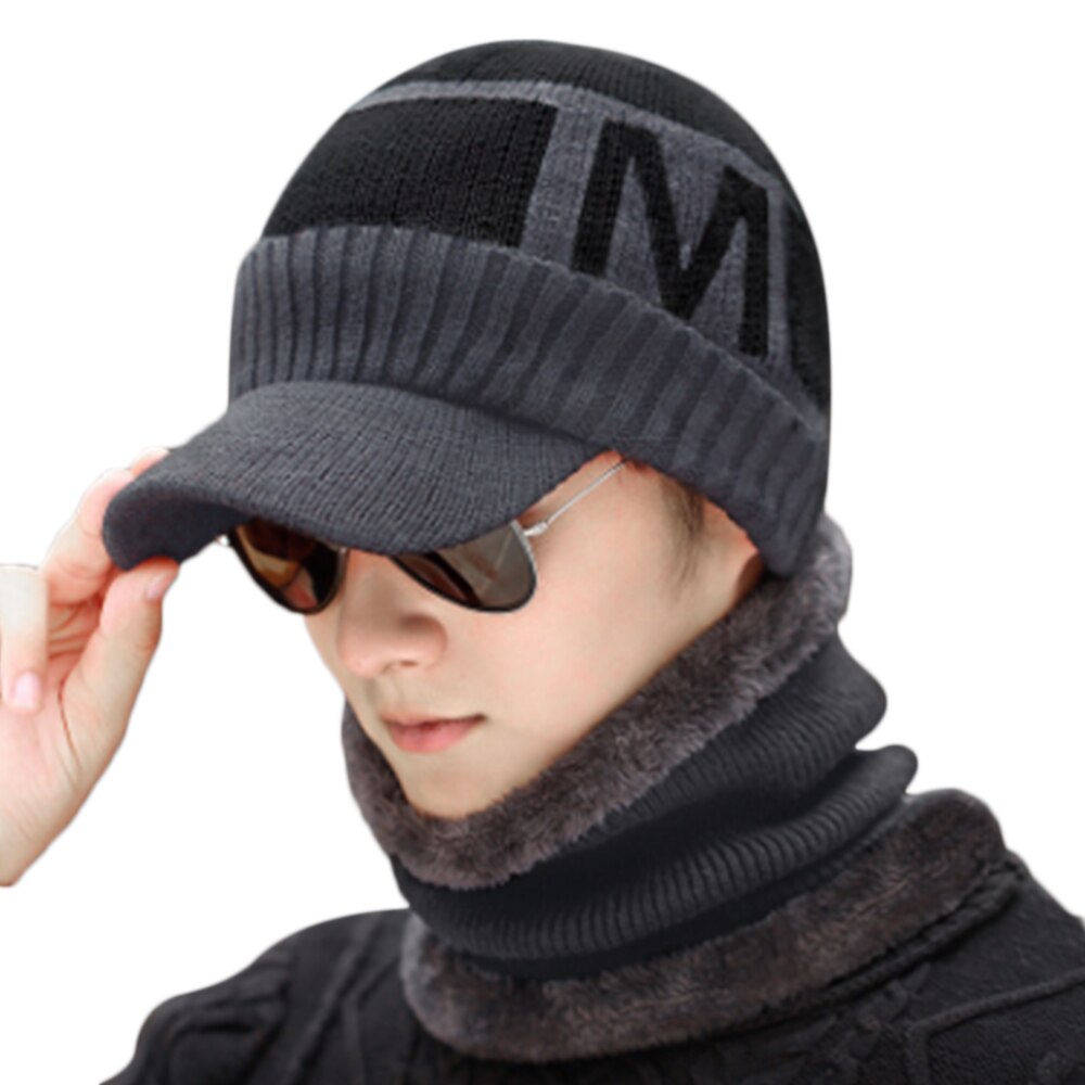 Classic Men Cycling Bike Wear Hats Breathable Bicycle Caps Free Size Outdoor Sports Ski Warm Simple Visor Knitted Casual Hats: Type 2 Color 2