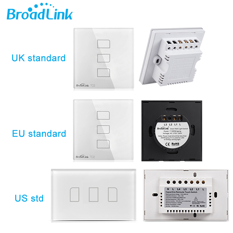 Broadlink TC2 1Gang/2Gang/3Gang UK/EU/US Touch RF433 Switch Smart Home Automation Wireless Wifi Remotel Control Wall Light