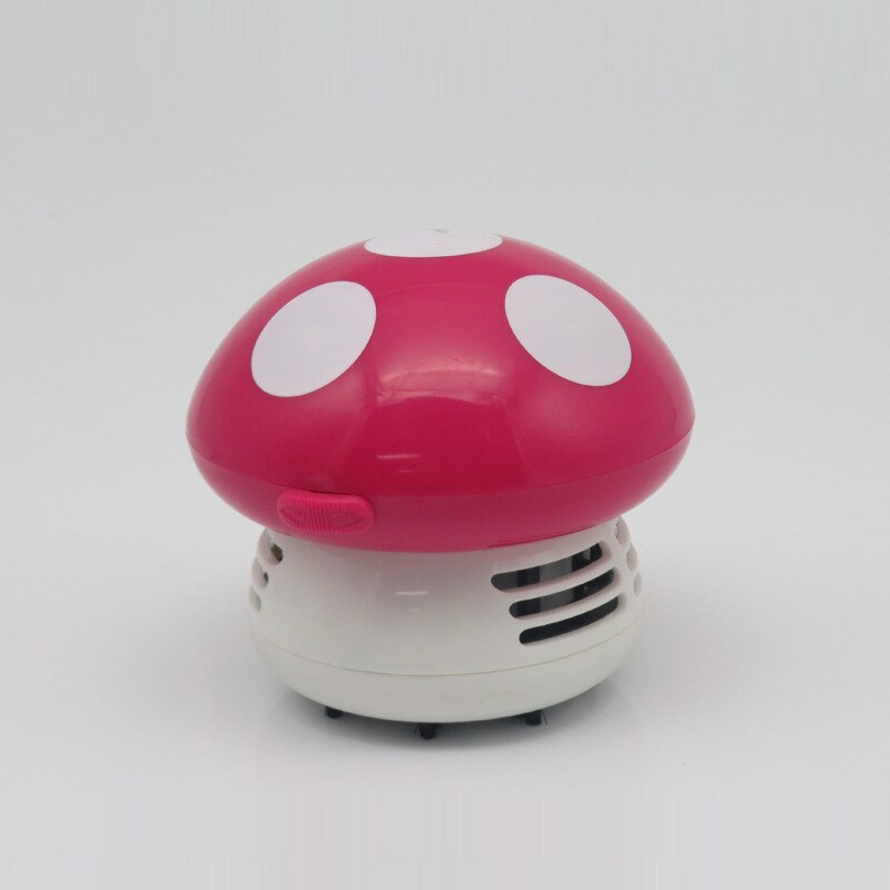 Cute Mini Mushroom Corner Desk Table Dust Vacuum Cleaner Sweeper D IUS: pink