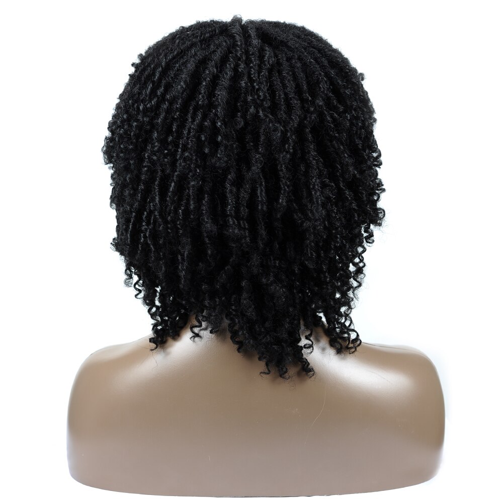 Short Faux Locs Crochet Braided Hair Wigs for Black Women Rasta Dreadlocks Wig Synthetic Black Soft Locs Crochet Twist Hair Wig