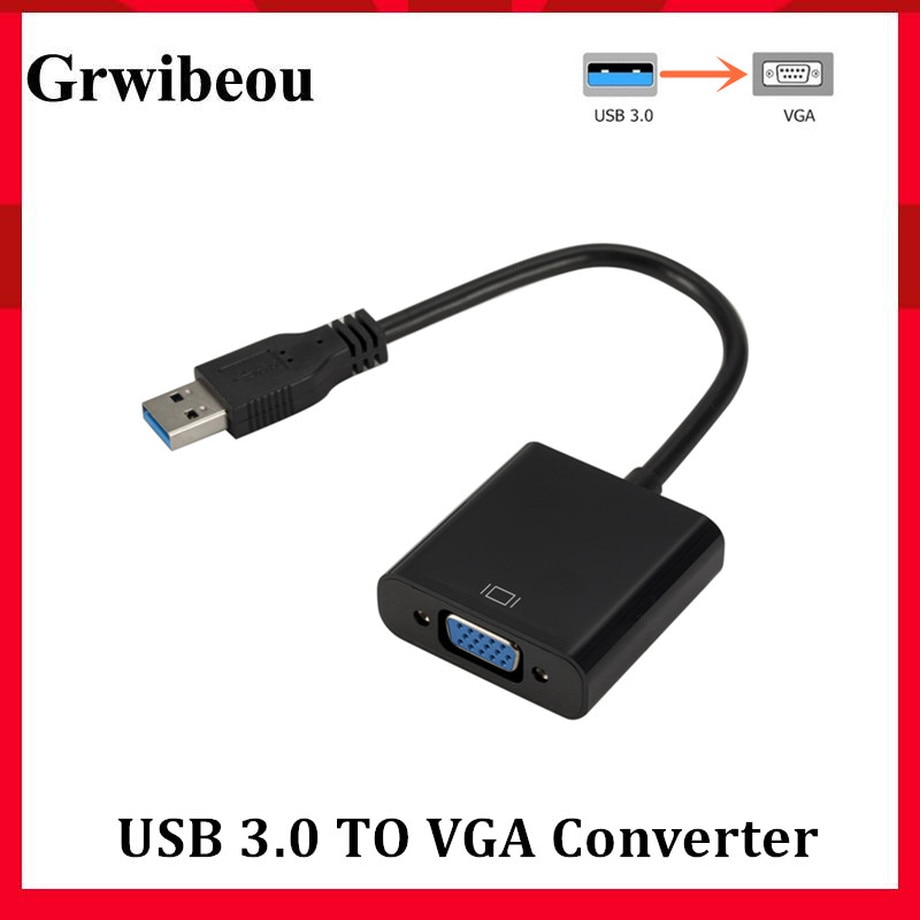 Grwibeou Usb 3.0 Naar Vga Adapter Externe Videokaart Multi Display Adapter Voor Win 7/8/10 Desktop Laptop Pc monitor Project Hdtv
