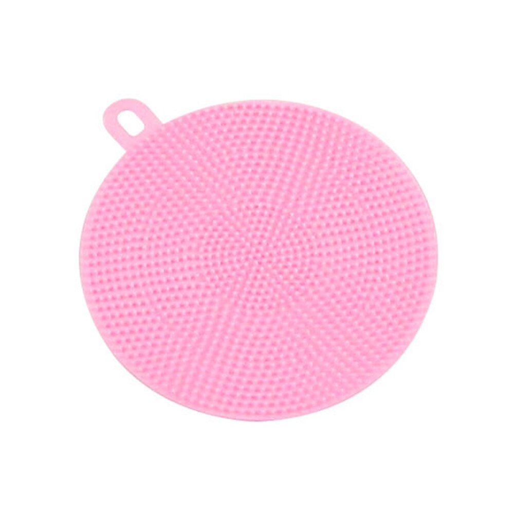 1pc groentereinigingsborstel afwasspons multifunctioneel fruit groente bestek keukengerei borstels keukengereedschap: Roze