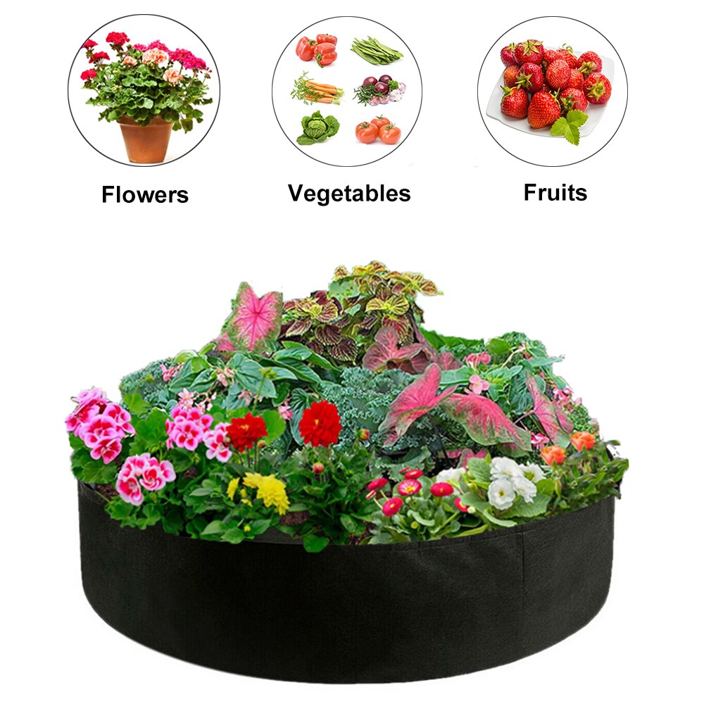 Biodegradable Grow Bags Fabric Raised Garden Beds Planter Pots Durable Breathing Cloth Grow Containers for Vegetable Cultivation