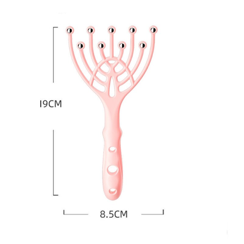 Nine Claw Head Massager Five Claw Soul Extractor Ball Dredge Meridians Scratch Scalp Relax Decompression Artifact Health Care: Nine claw pink