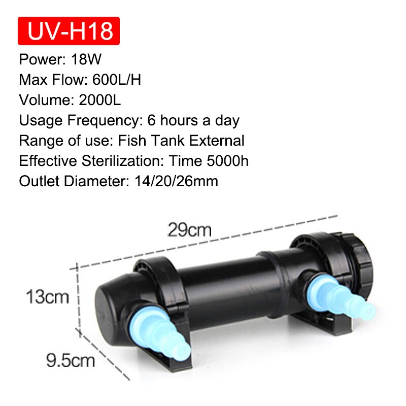 JEBO 220 ~ 240V 5W ~ 36W UV Sterilisator Lampe Licht Wasser Reiniger Für Aquarium Teich Fisch Panzer Uv Filter Klärbecken: 18W