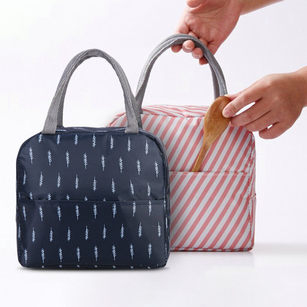 Bolsas de almuerzo para mujeres y niños, Functional enfriador de patrón, lonchera portátil con aislamiento, bolsa de almuerzo, comida térmica, Picnic