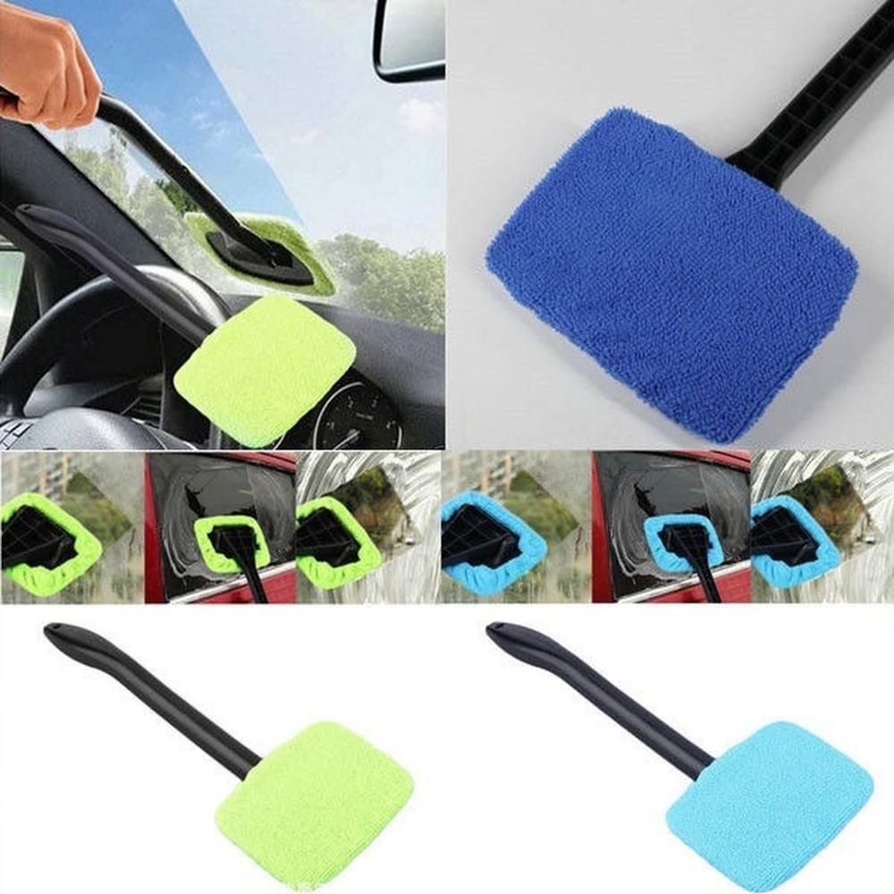 Microfiber Auto Window Cleaner Lange Handvat Wasstraat Borstel Window Ruitenwisser Cleaner Car Cleaning Tool AD013