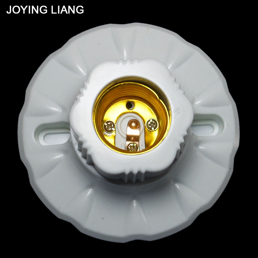 JOYING LIANG 250V 6A E27 Screw Lamp Holder White Big 105mm Round Bottom 55mm Height Thick Lamp Bases Lights Holder: Default Title
