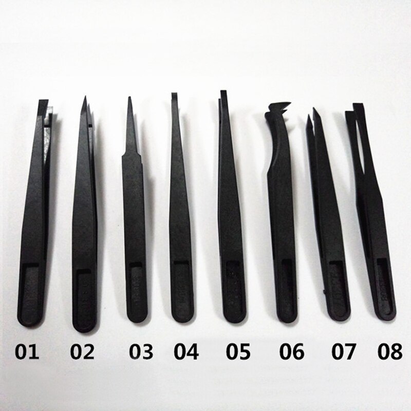 Anti-Static ESD Tweezers Plastic Tweezers Set for Laboratory Work Electronics