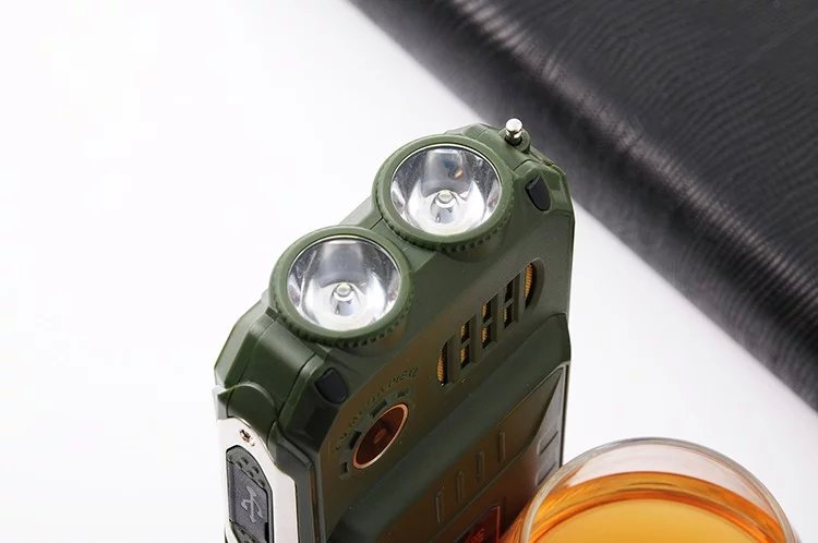 TKEXUN Q8 Power Bank telefon podwójna karta SIM telewizja analogowa podwójna karta SIM starszy podwójny głośnik latarka 3.2 Cal ekran dotykowy telefon