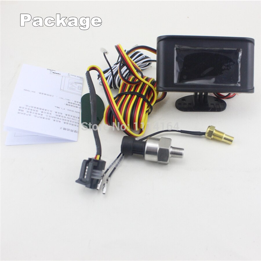 Automobiles Gauges LCD 3 in 1 Gauge Meter 12v/24v Car Oil Pressure Gauge + Voltmeter Voltage Gauge + Water Temperature Gauge