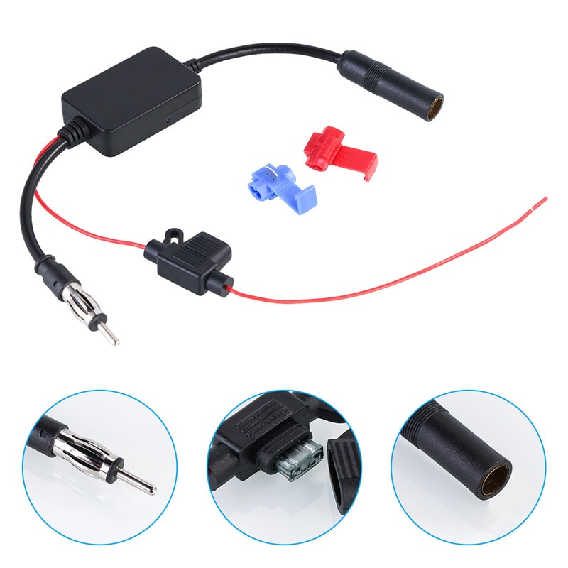 Pour universel 12V Auto voiture Radio FM antenne Signal amplificateur amplificateur Booster pour Marine voiture véhicule bateau 330mm FM amplificateur