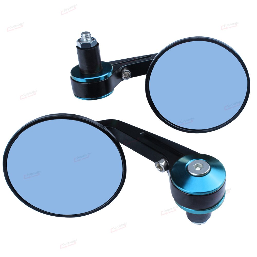 For Yamaha YBR 125 MT 07 XT 600 1 Pair 7/8" Motorcycle Rearview Mirror Round Handlebar Bar End Rear View Mirrors Accessories: Blue