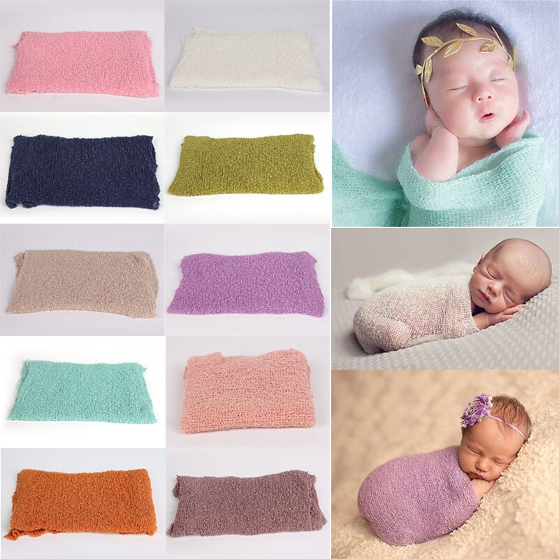 40*150 cm Stretch Gebreide Wrap Pasgeboren Baby Kids Fotografie Props Effen Kleur Moederschap Sjaal Vrouwen Sjaal 88 S7JN