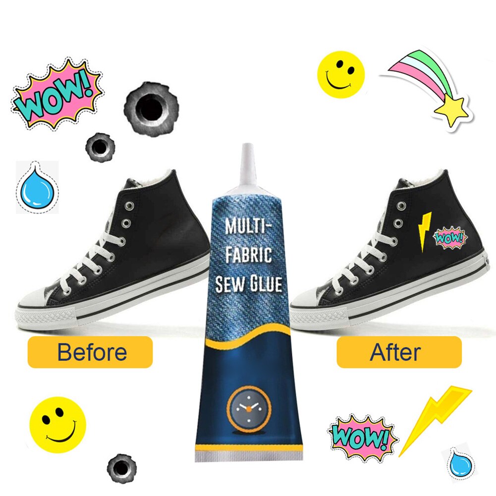 Tool Decoration Home Patches Adhesive Transparent Quick Bonding Clothing Sew Repair Portable Fabric Glue Stitch Strong Fast Dry