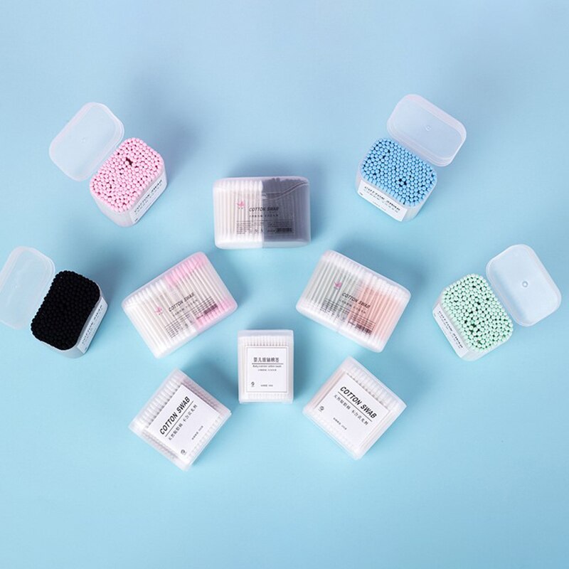 200pcs Makeup Cotton Swab Swab Household Disposable Double-Headed Boxed