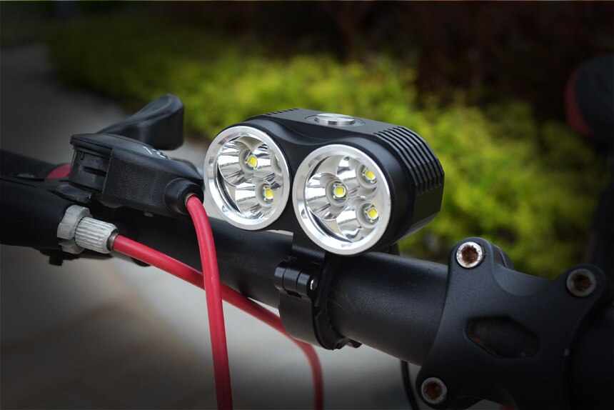 10000 lumen vandtæt 6* xm-l  t6 led cykel lys cykel lys lampe: Sort