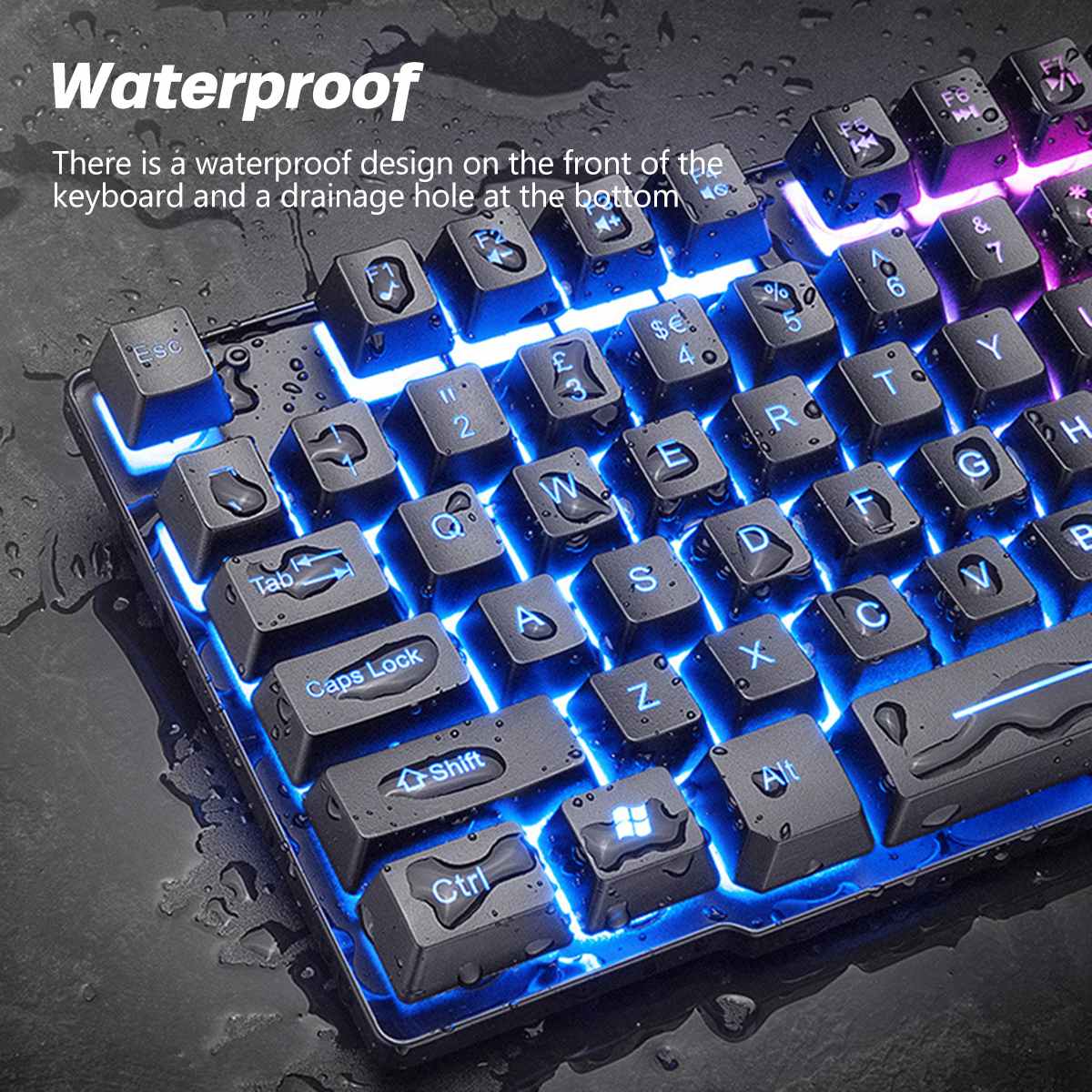 RGB Led Lighting Computer Laptop Gamer USB Wired Gaming Keyboard Backlit With Mouse Pads Keyboards Mechanical Feeling